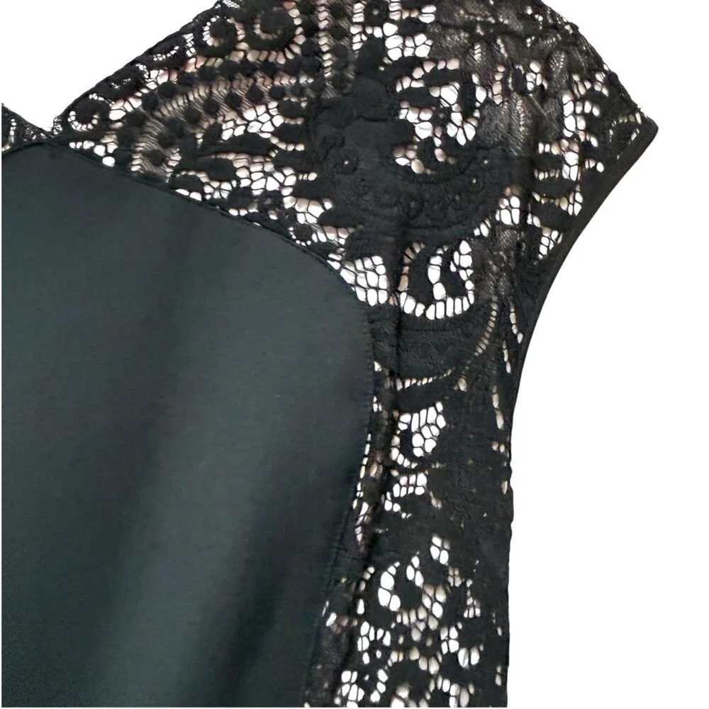 Ted Baker Dress Size 1 US Size 4 Black Pink Vivace Lace Shoulder - Picture 5 of 9